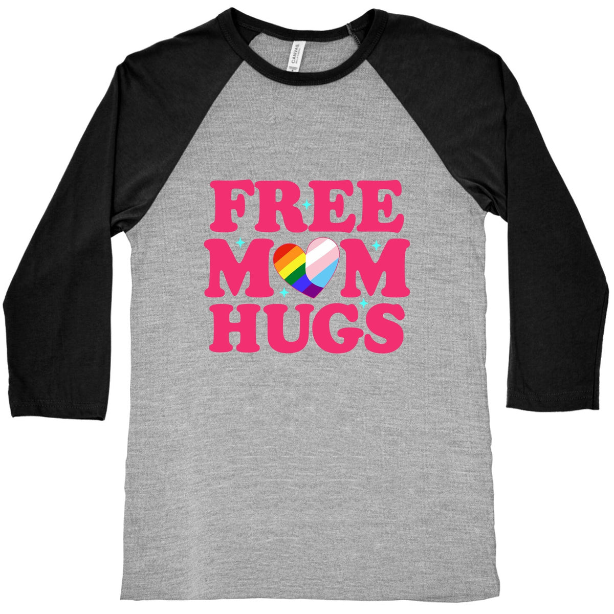 Free Mom Hugs Pride Baseball Tee Unisex
