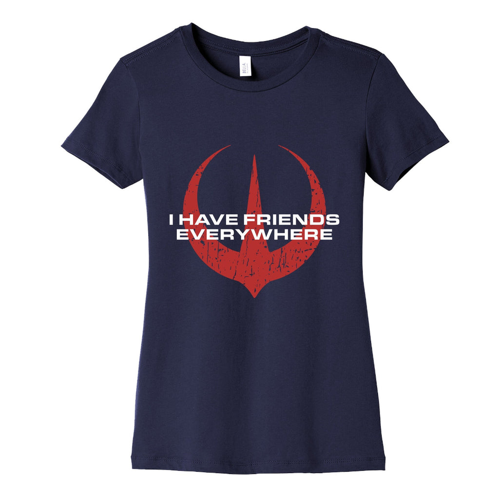 I Have Friends Everywhere Red Womens Cotton Tee Unisex