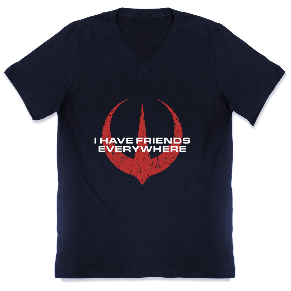 I Have Friends Everywhere Red V-Neck Unisex