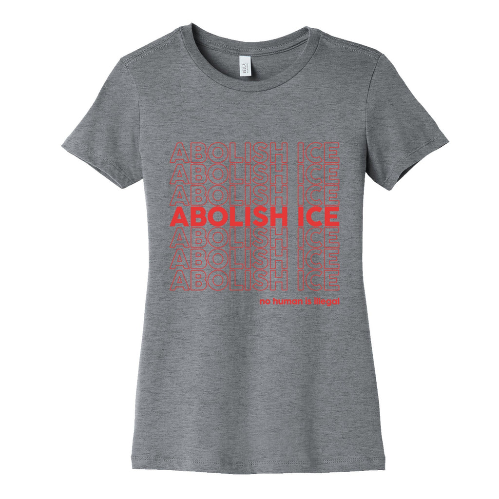 Abolish Ice Red Womens Cotton Tee Unisex