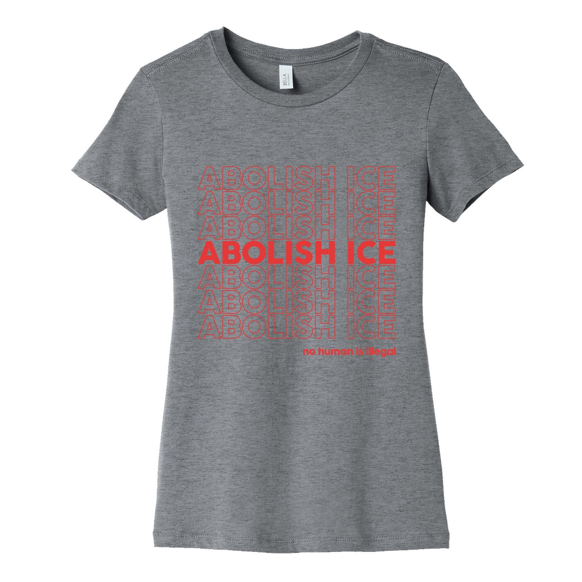 Abolish Ice Red Womens Cotton Tee Unisex