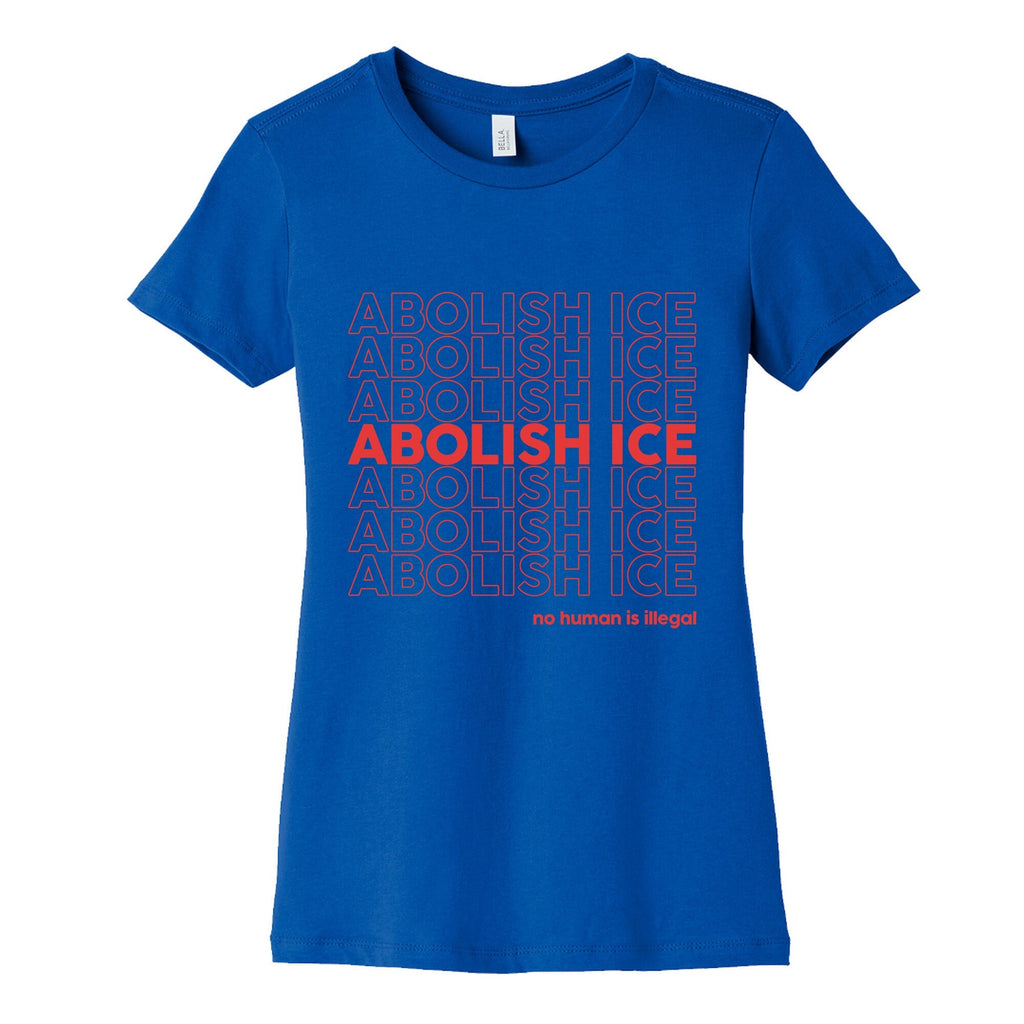Abolish Ice Red Womens Cotton Tee Unisex