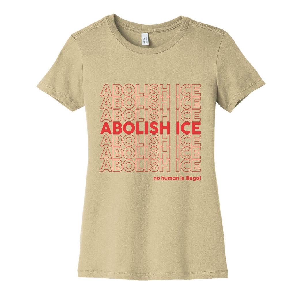 Abolish Ice Red Womens Cotton Tee Unisex
