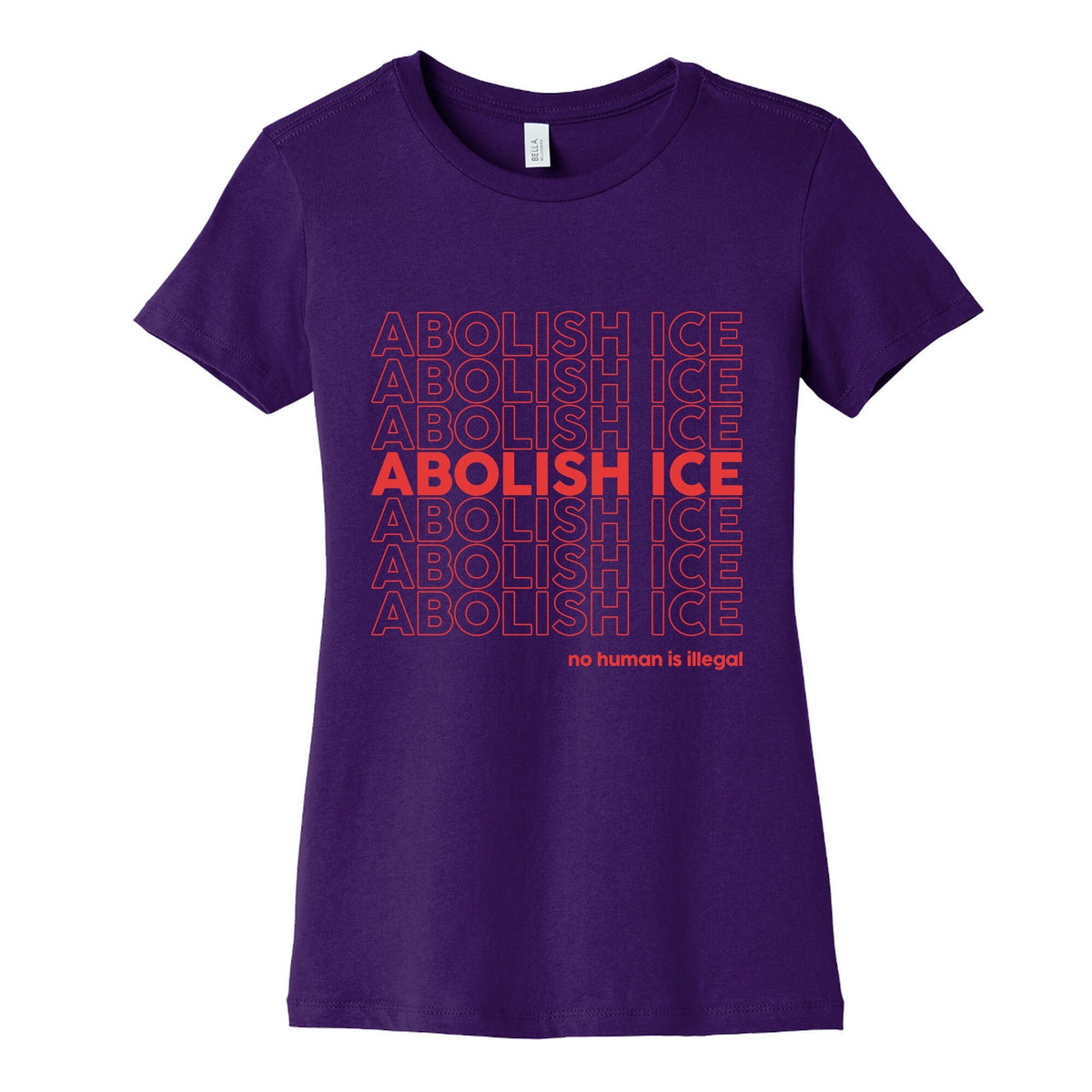 Abolish Ice Red Womens Cotton Tee Unisex