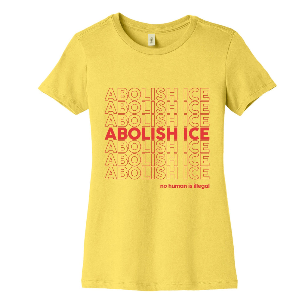 Abolish Ice Red Womens Cotton Tee Unisex