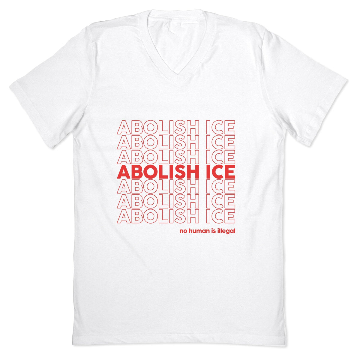 Abolish Ice Red V-Neck Unisex
