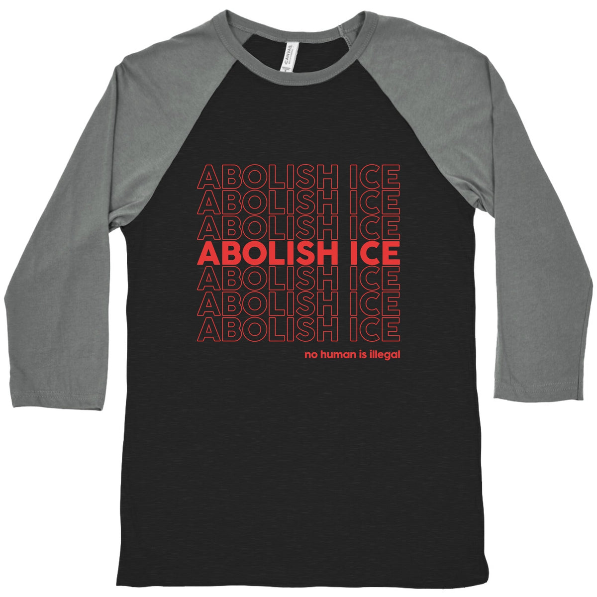 Abolish Ice Red Baseball Tee Unisex