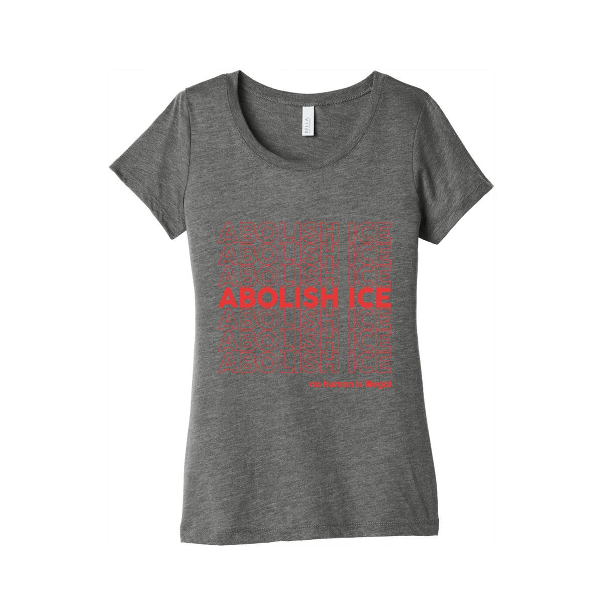 Abolish Ice Red Womens Triblend Tee Unisex
