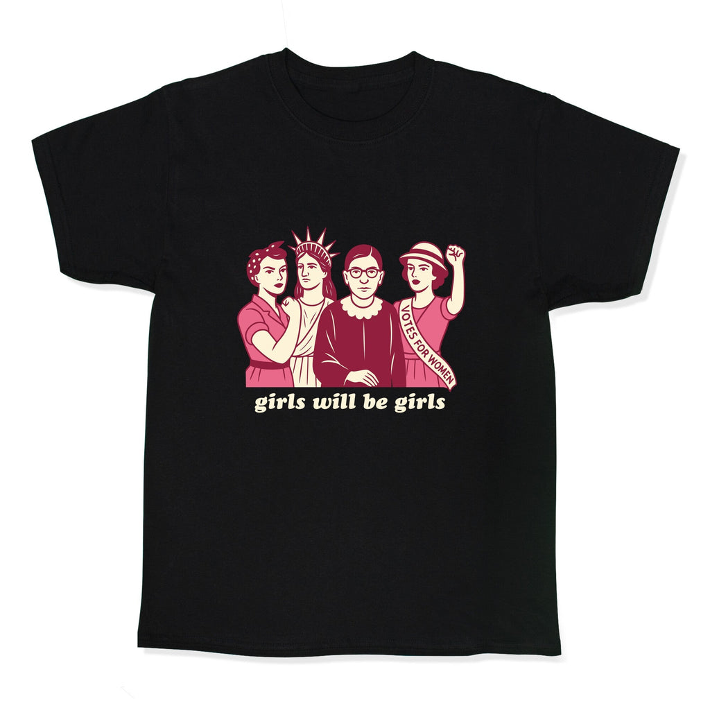 Girls Will Be Girls Fourth of July Kids Tee Unisex