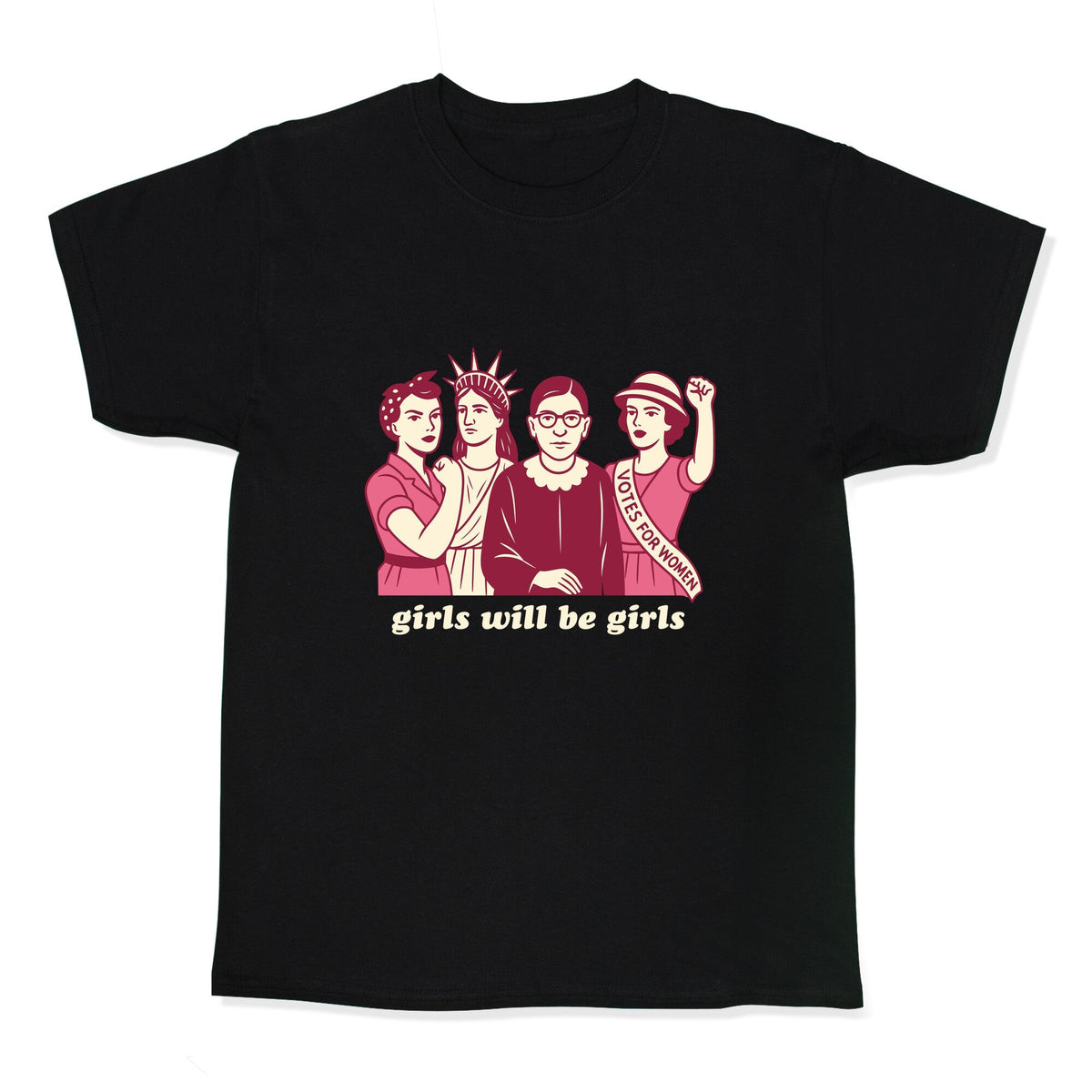 Girls Will Be Girls Fourth of July Kids Tee Unisex