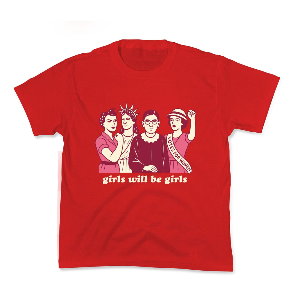 Girls Will Be Girls Fourth of July Kids Tee Unisex