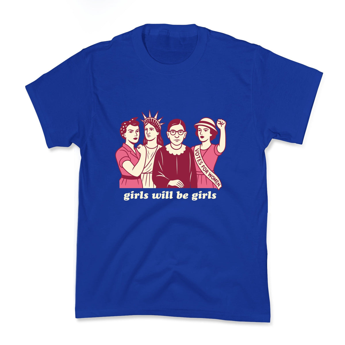 Girls Will Be Girls Fourth of July Kids Tee Unisex