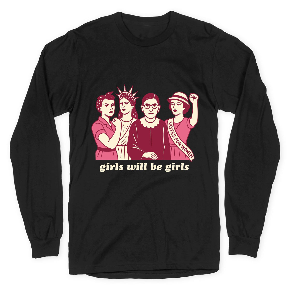Girls Will Be Girls Fourth of July Longsleeve Tee Unisex