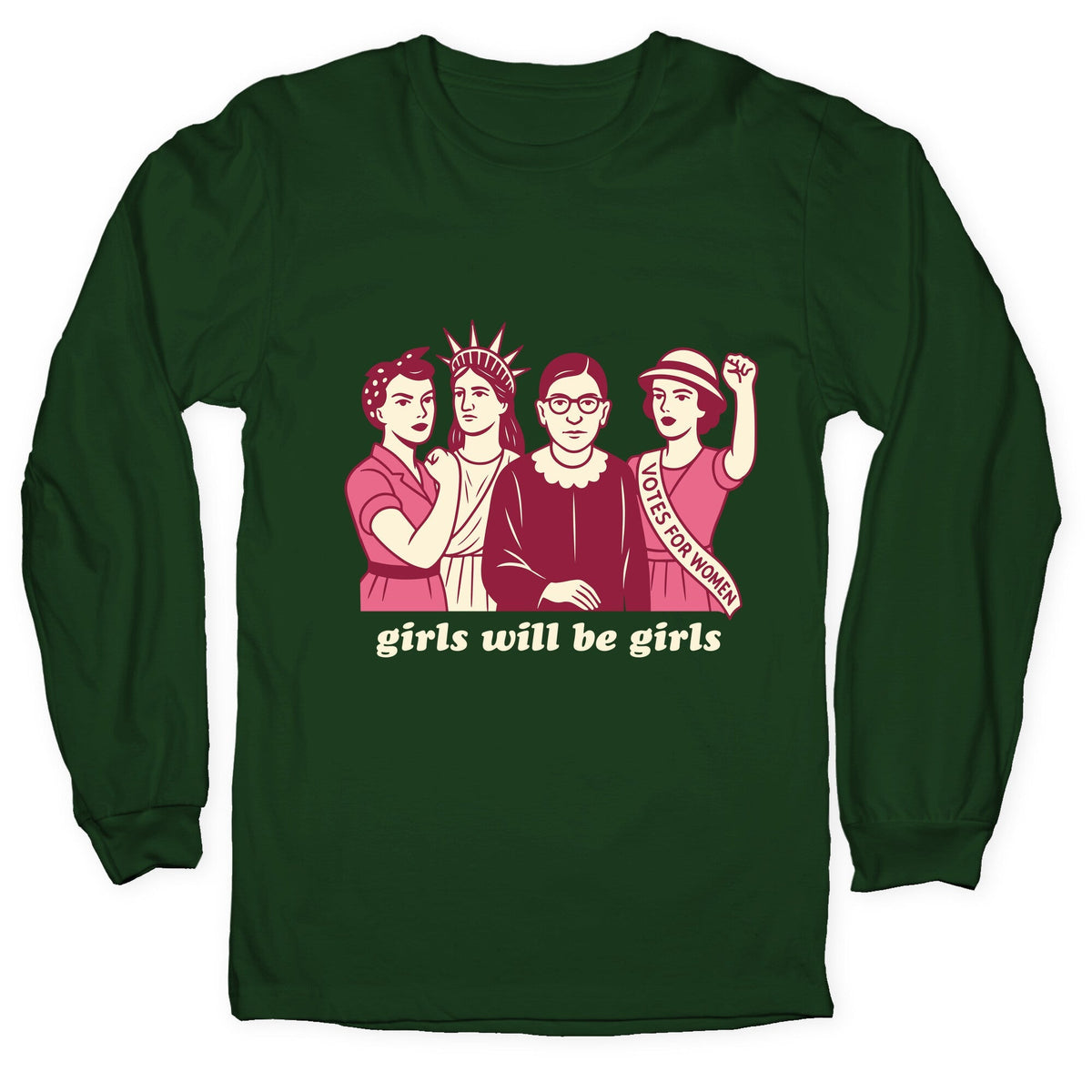Girls Will Be Girls Fourth of July Longsleeve Tee Unisex