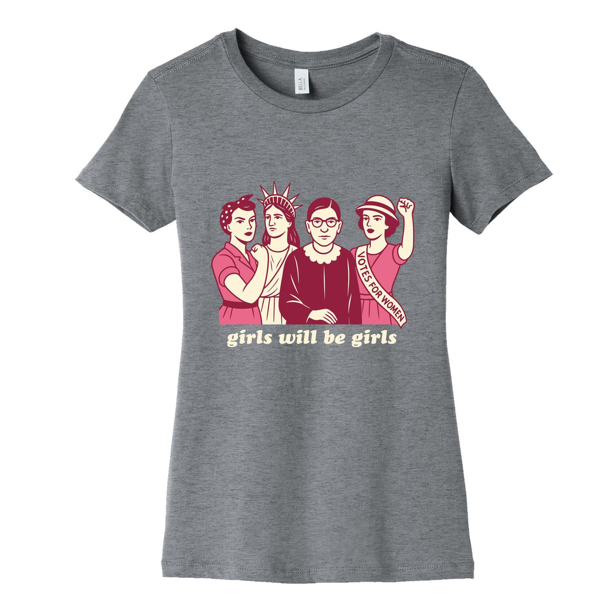 Girls Will Be Girls Fourth of July Womens Cotton Tee Unisex