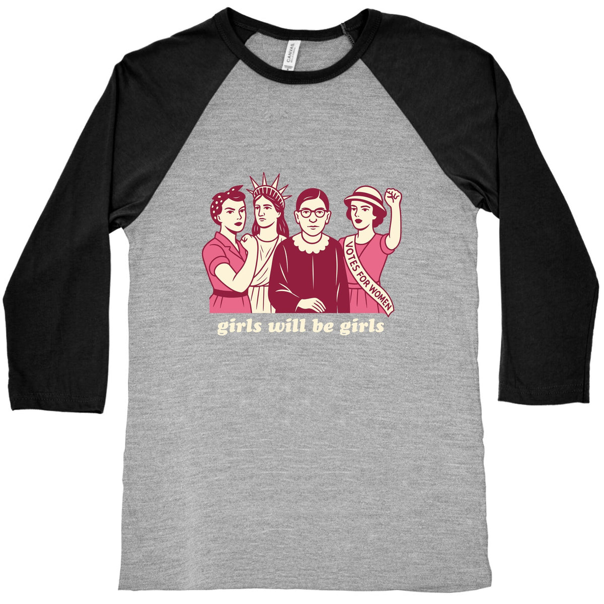 Girls Will Be Girls Fourth of July Baseball Tee Unisex