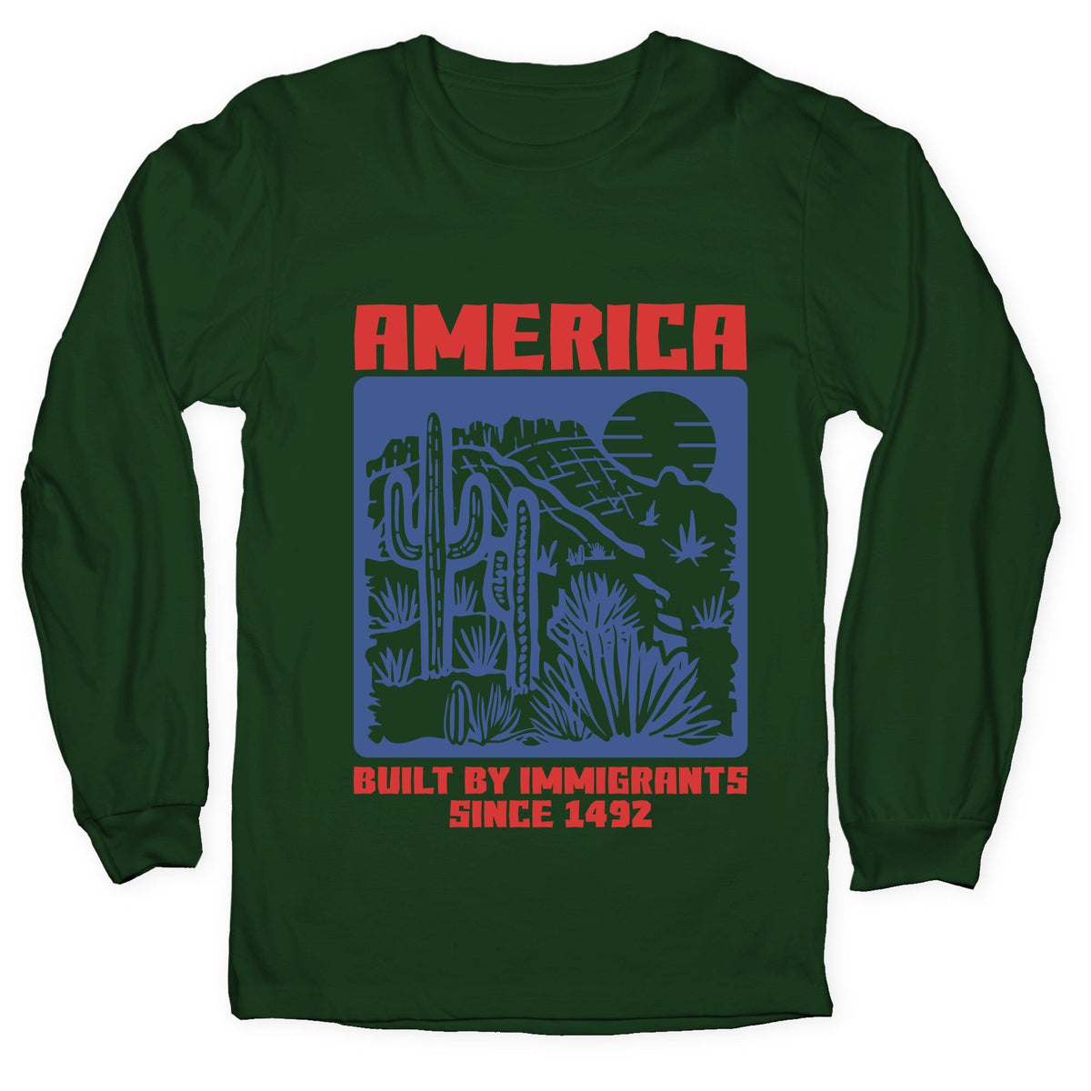 America Built By Immigrants July 4th Longsleeve Tee Unisex