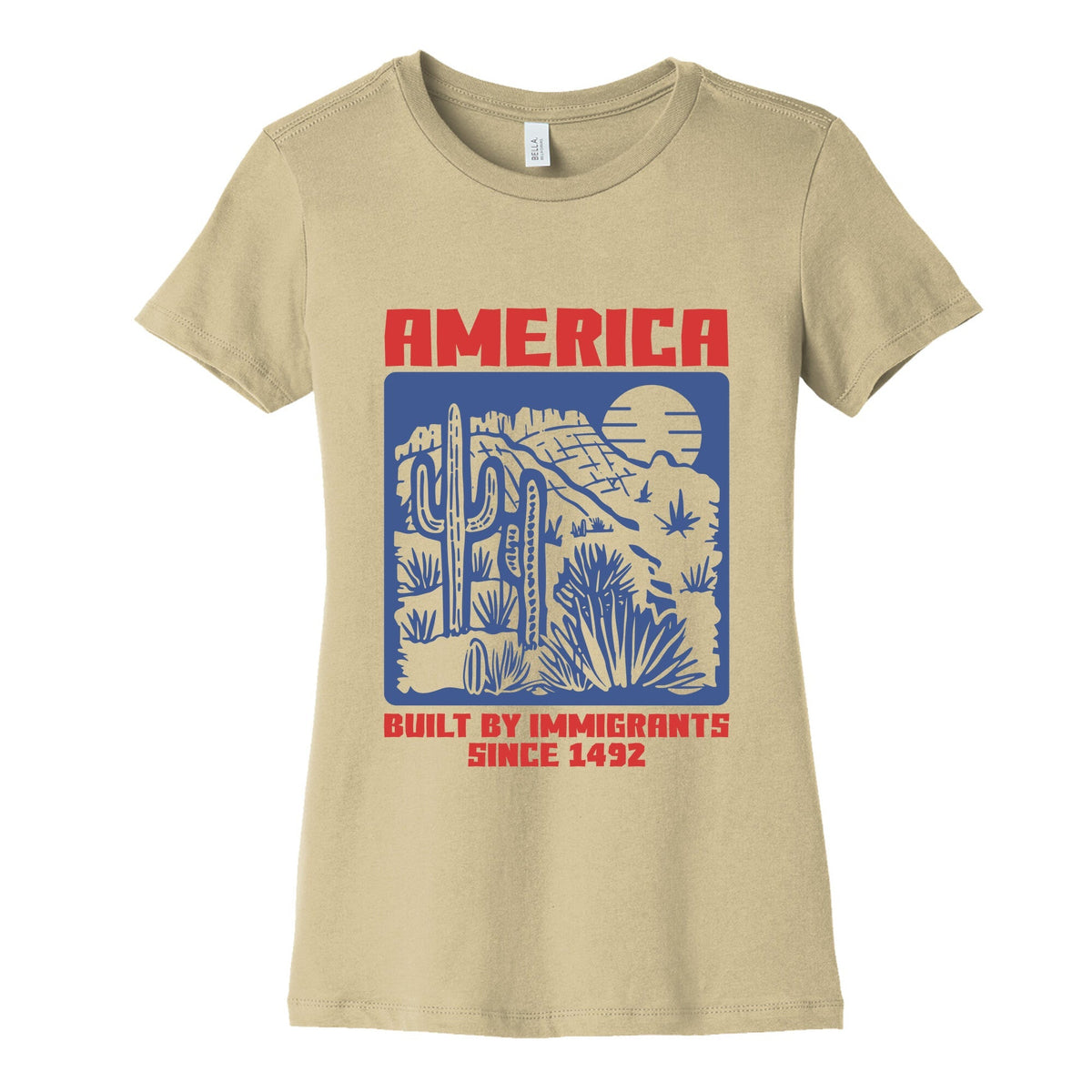 America Built By Immigrants July 4th Womens Cotton Tee Unisex