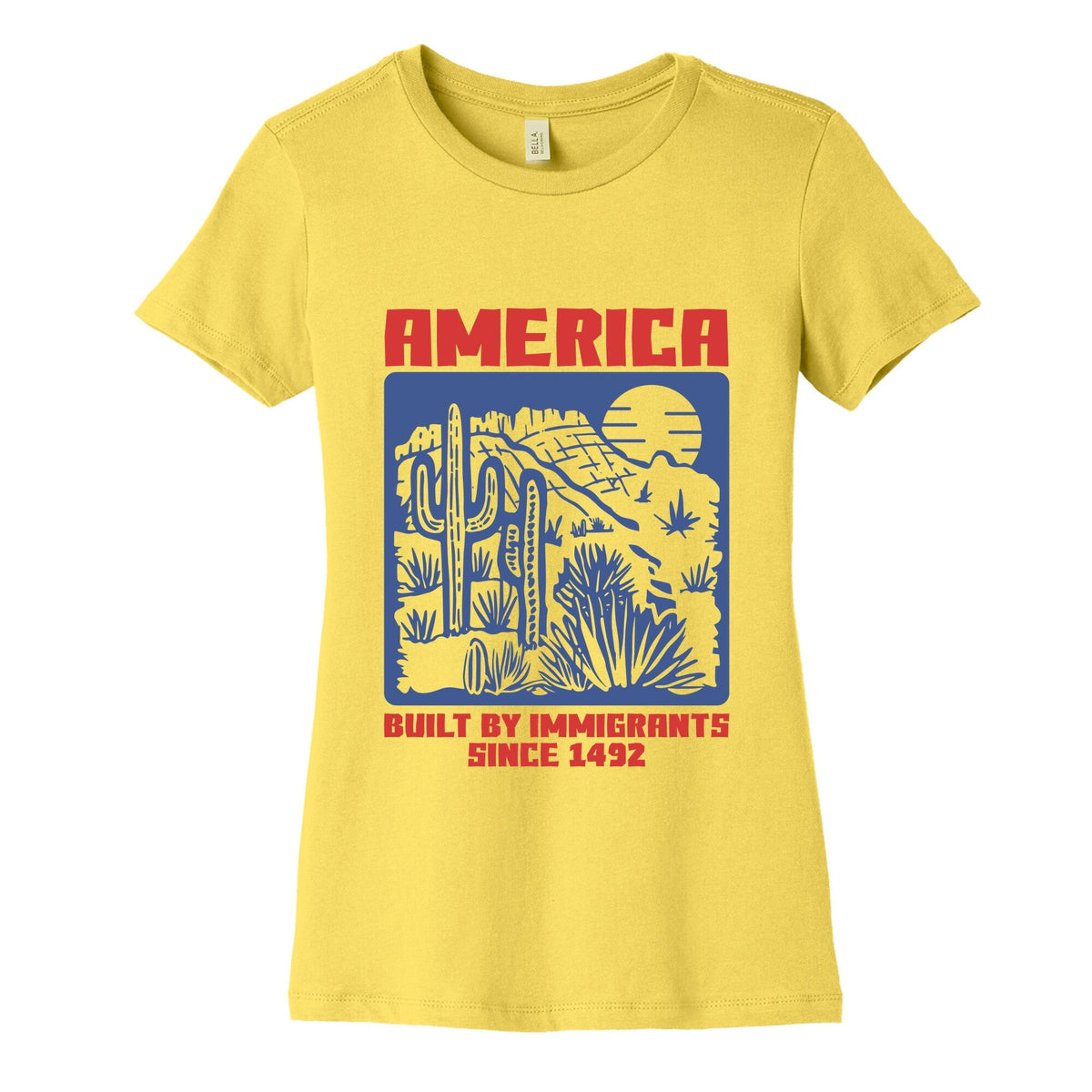 America Built By Immigrants July 4th Womens Cotton Tee Unisex