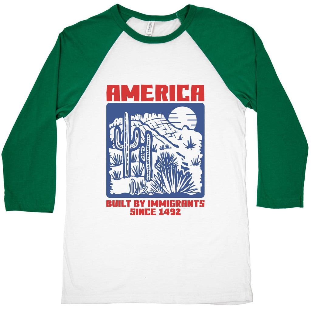 America Built By Immigrants July 4th Baseball Tee Unisex