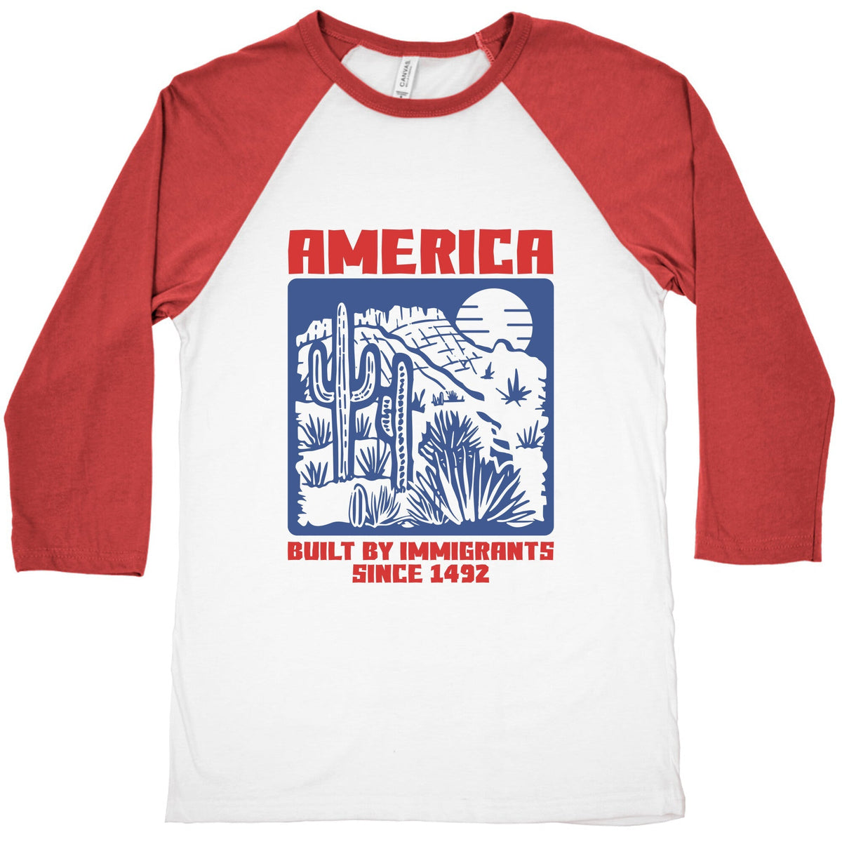 America Built By Immigrants July 4th Baseball Tee Unisex
