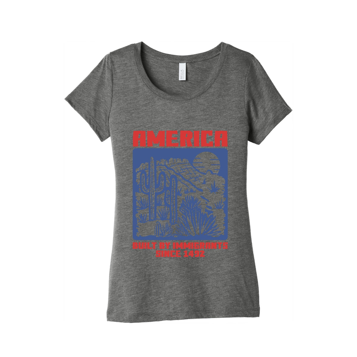America Built By Immigrants July 4th Womens Triblend Tee Unisex