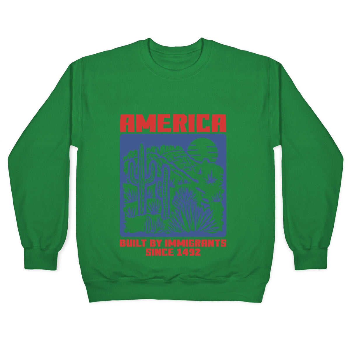 America Built By Immigrants July 4th Crewneck Unisex