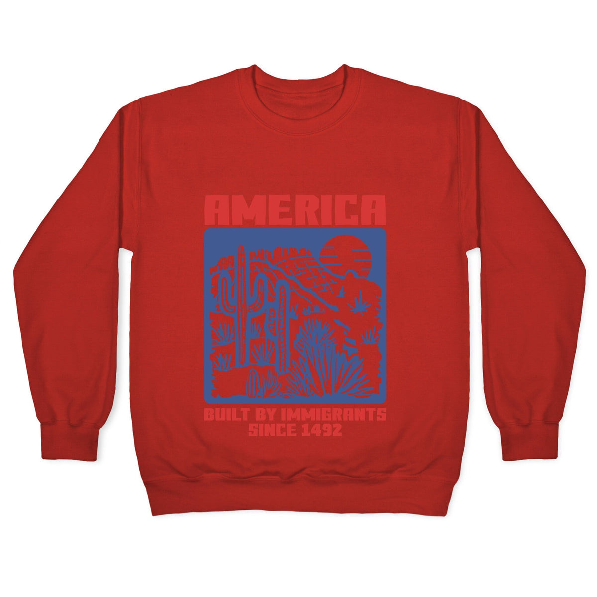 America Built By Immigrants July 4th Crewneck Unisex