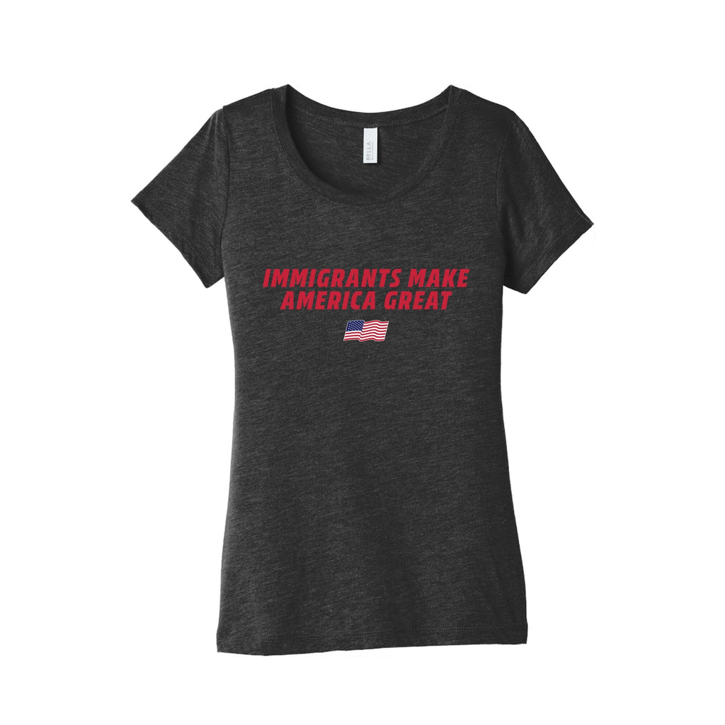 Immigrants Make America Great Flag Womens Triblend Tee Unisex