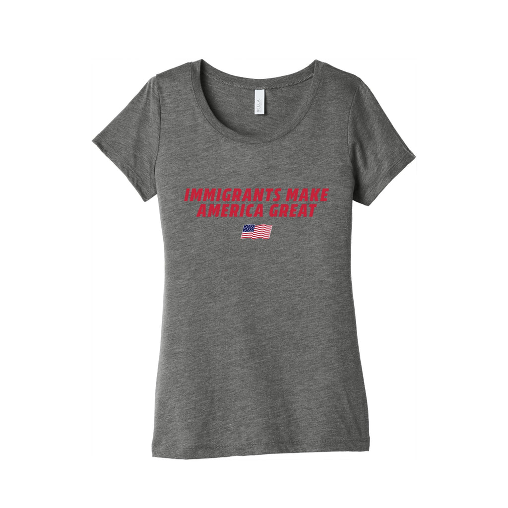 Immigrants Make America Great Flag Womens Triblend Tee Unisex