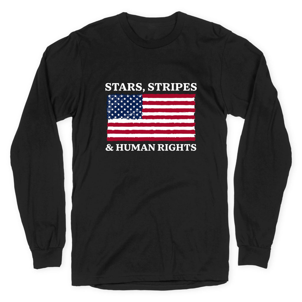 Stars Stripes And Human Rights Longsleeve Tee Unisex