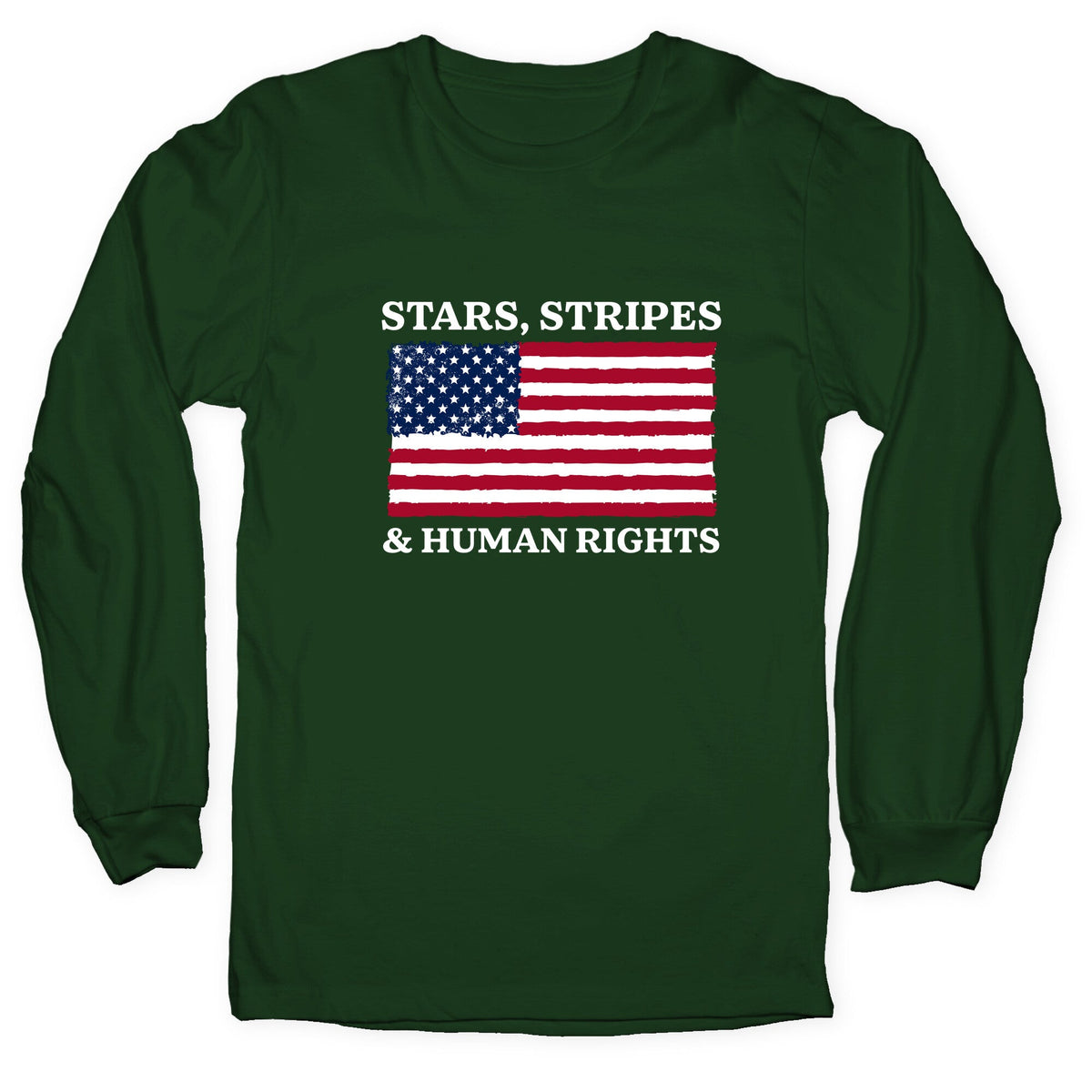 Stars Stripes And Human Rights Longsleeve Tee Unisex