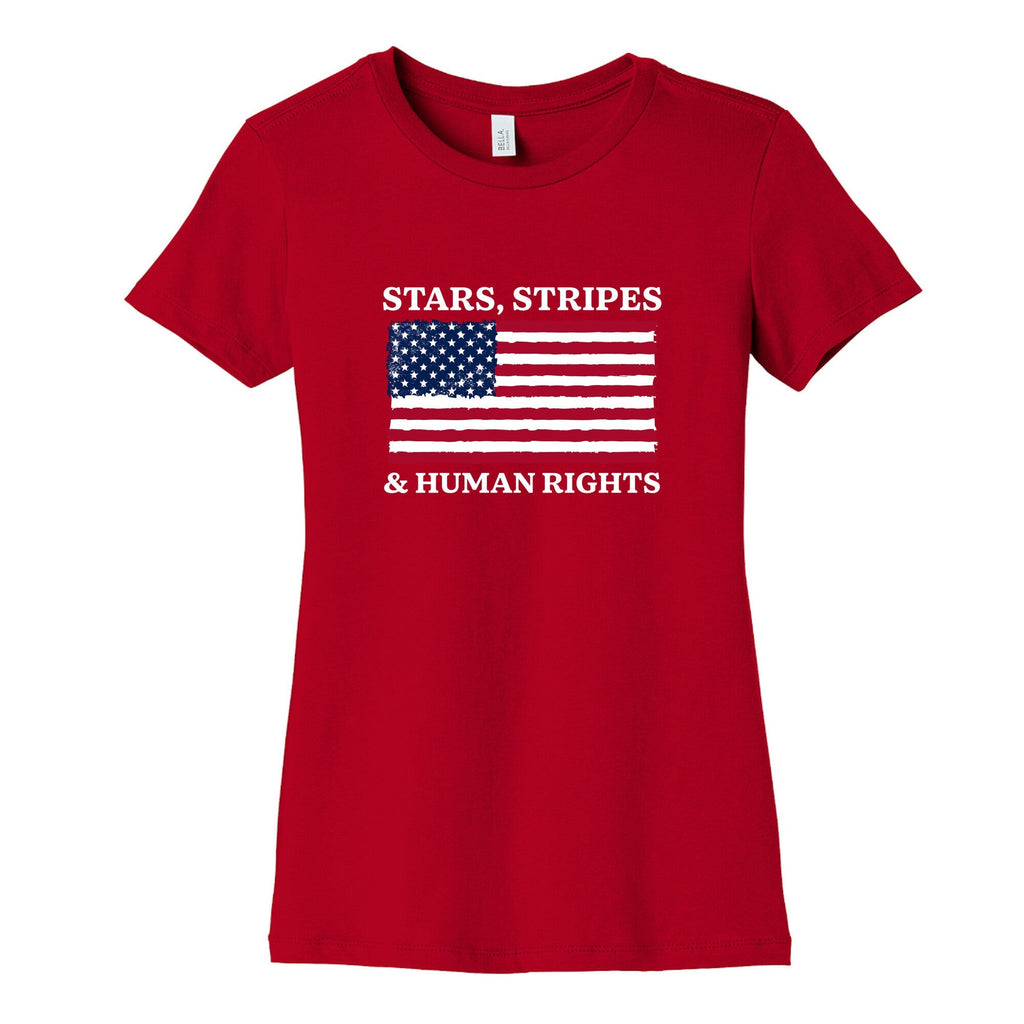 Stars Stripes And Human Rights Womens Cotton Tee Unisex