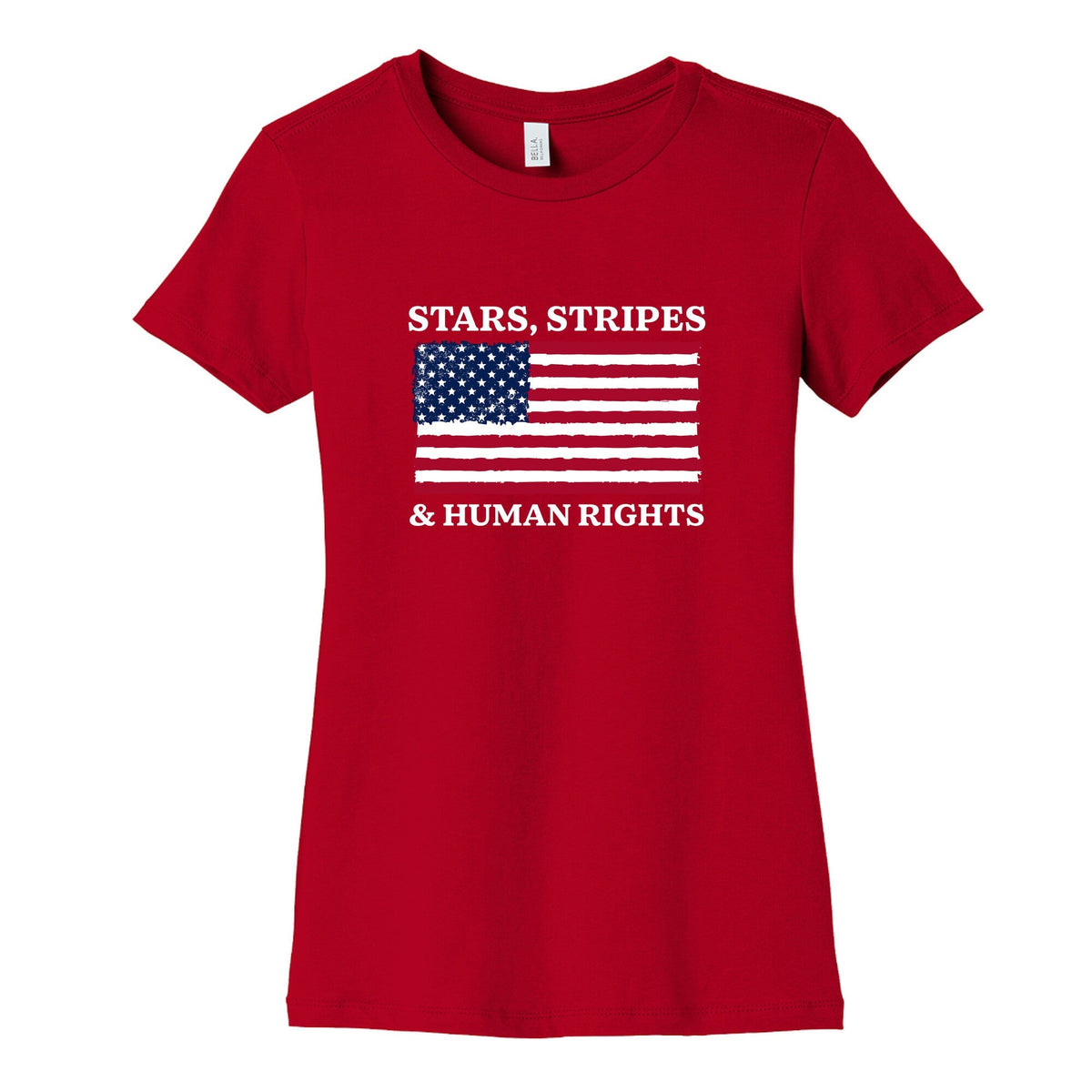 Stars Stripes And Human Rights Womens Cotton Tee Unisex