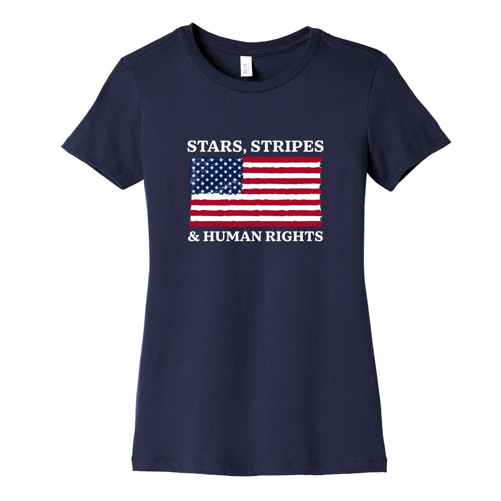 Stars Stripes And Human Rights Womens Cotton Tee Unisex