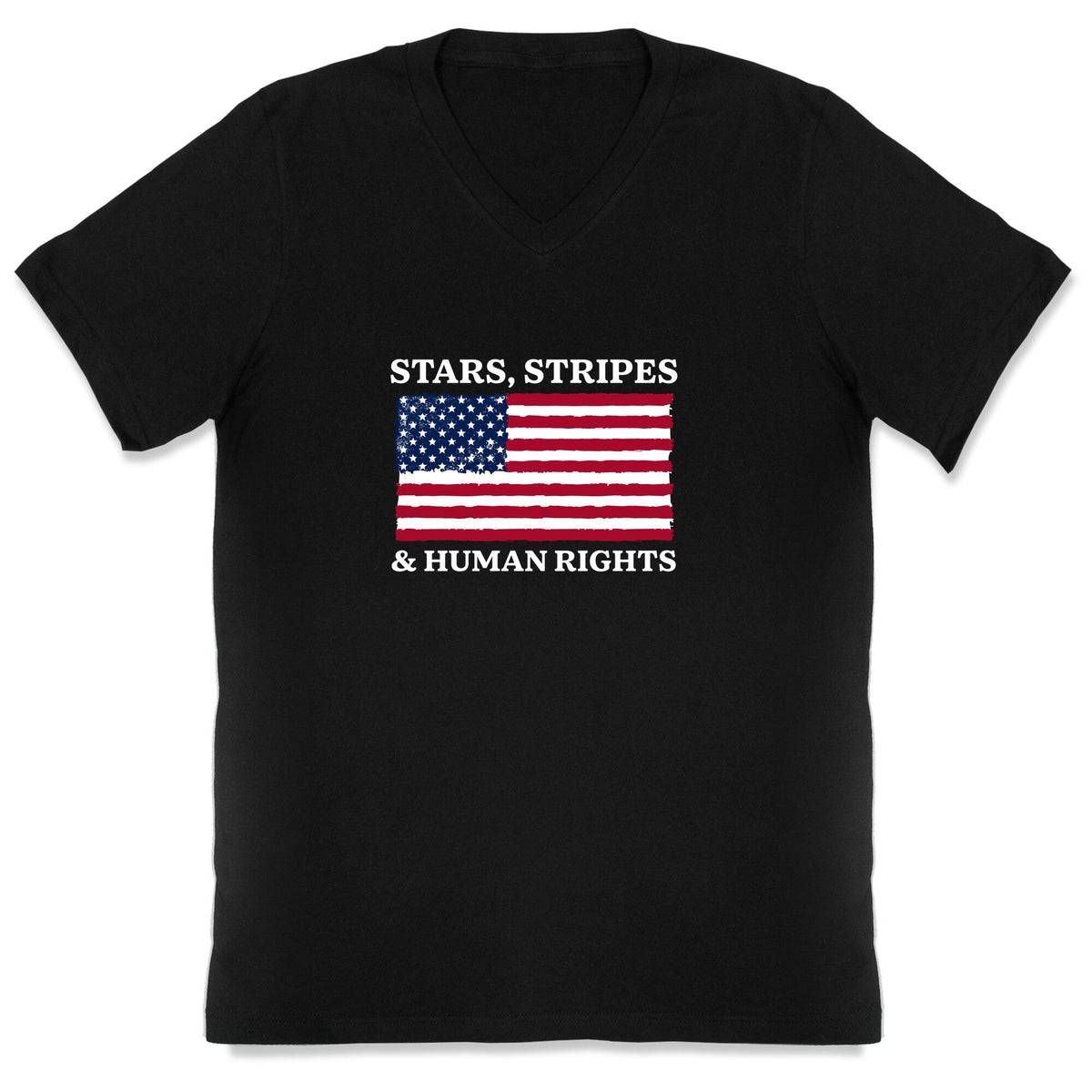 Stars Stripes And Human Rights V-Neck Unisex