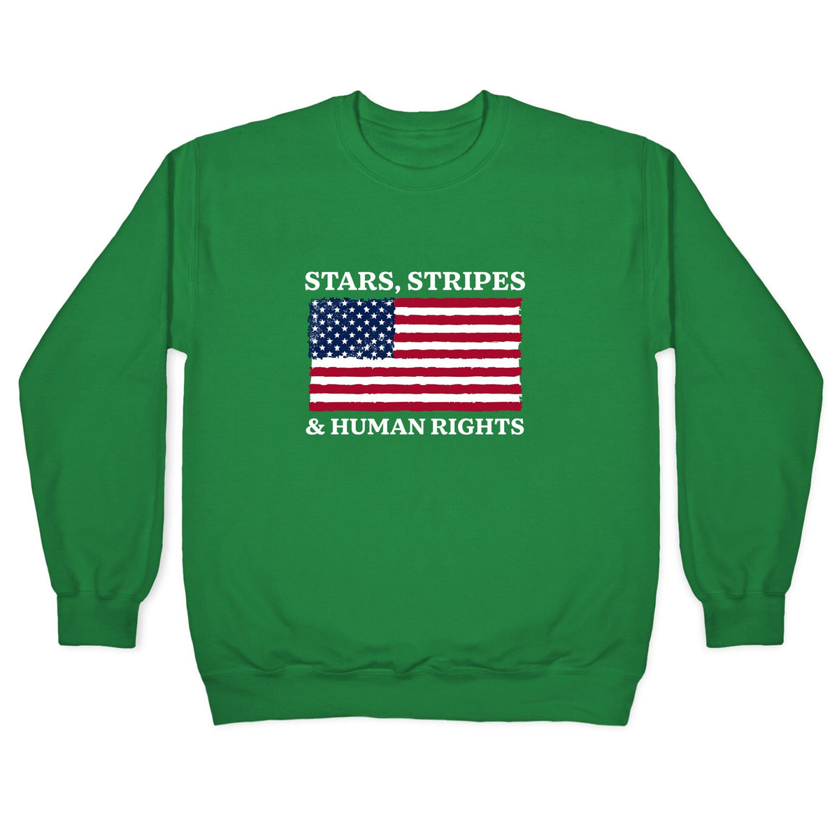 Stars Stripes And Human Rights Crewneck Unisex