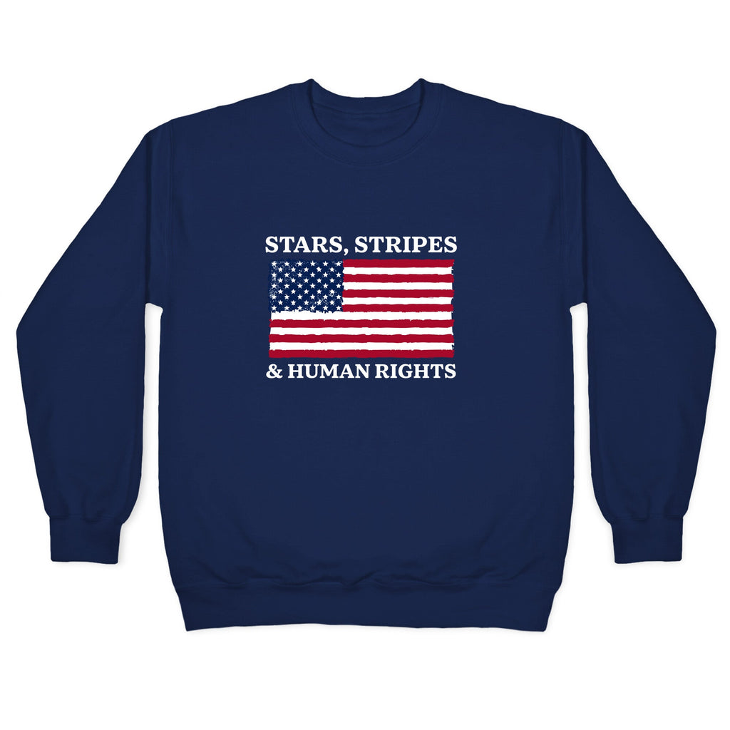 Stars Stripes And Human Rights Crewneck Unisex