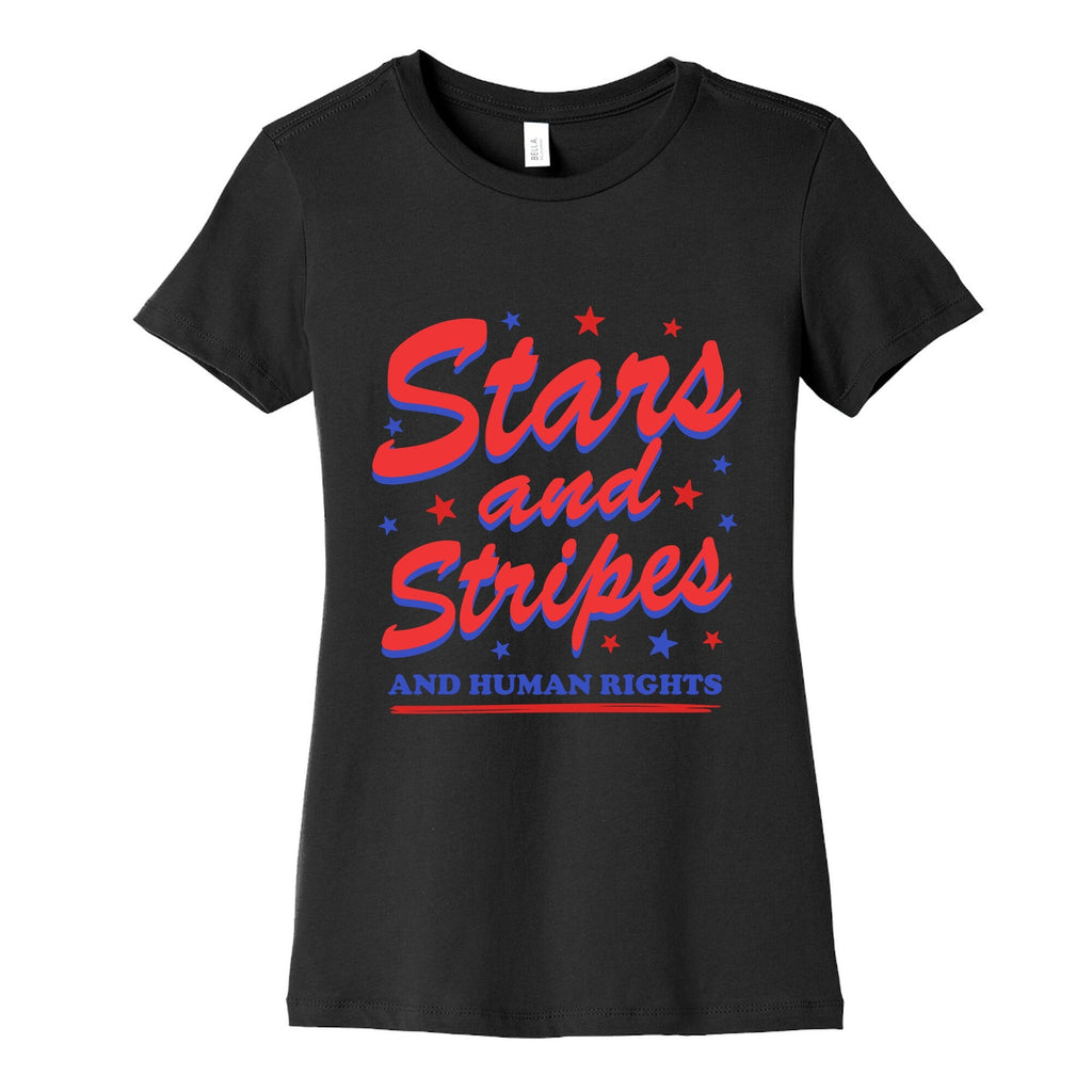 Starts Stripes Human Rights Womens Cotton Tee Unisex