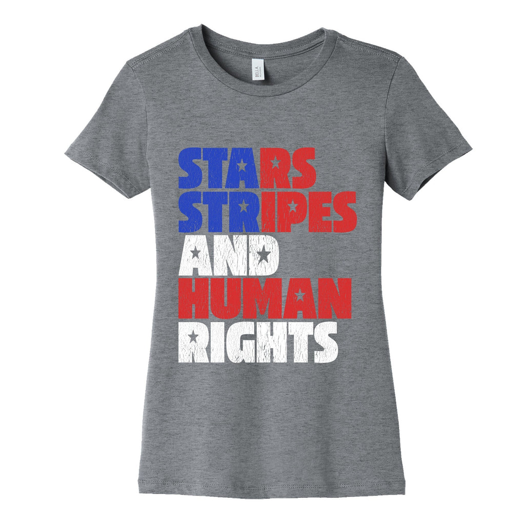 Starts Stripes Human Rights July 4th Womens Cotton Tee Unisex