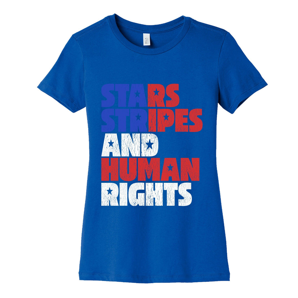 Starts Stripes Human Rights July 4th Womens Cotton Tee Unisex