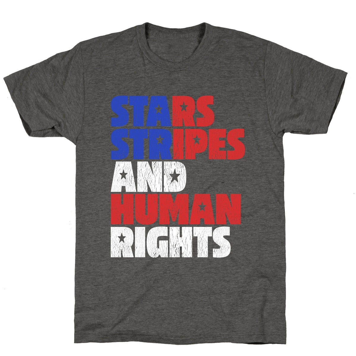 Starts Stripes Human Rights July 4th Unisex Triblend Tee Unisex