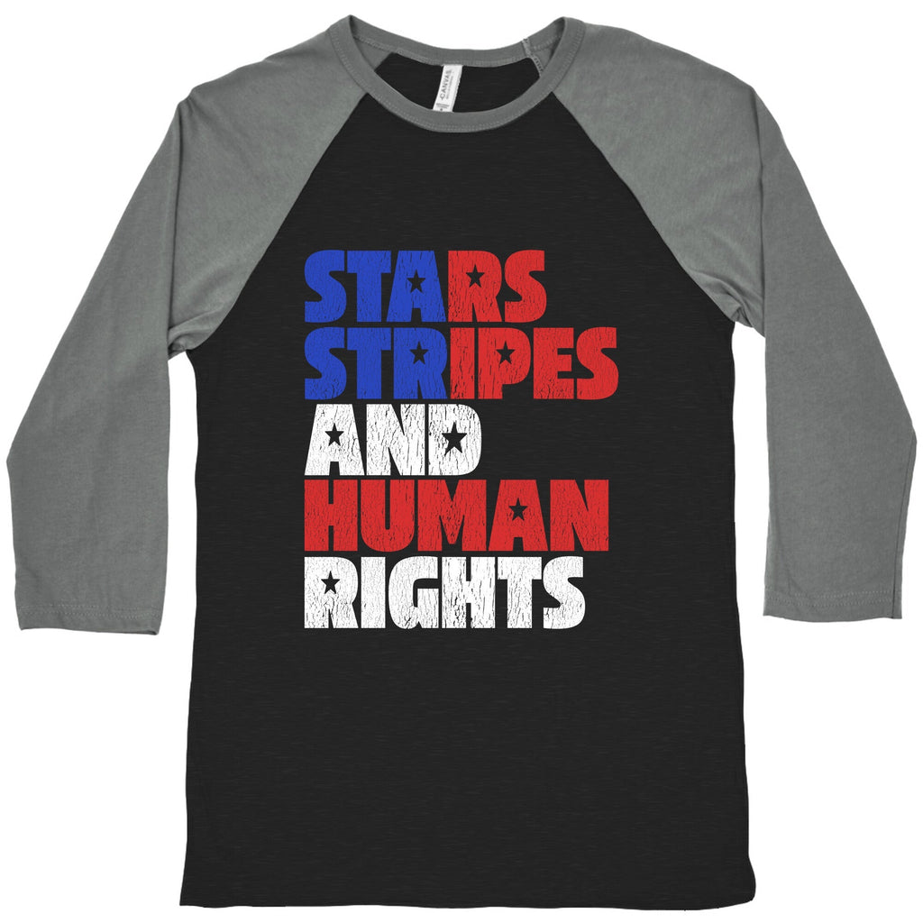 Starts Stripes Human Rights July 4th Baseball Tee Unisex