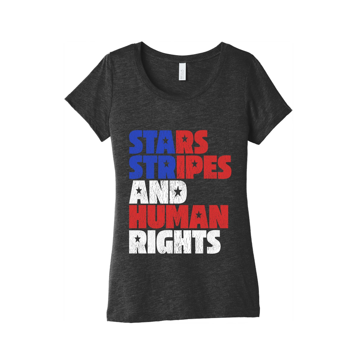 Starts Stripes Human Rights July 4th Womens Triblend Tee Unisex