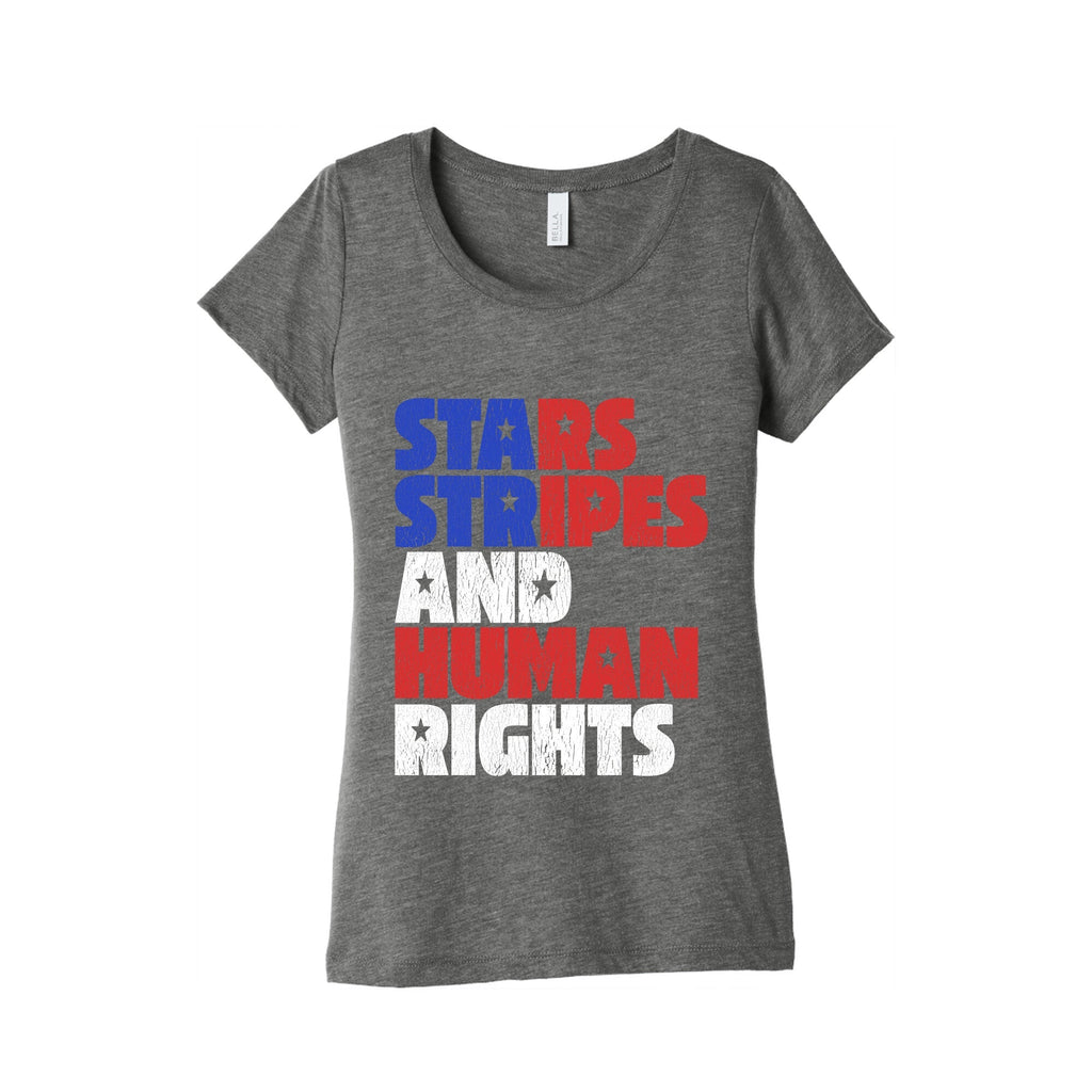Starts Stripes Human Rights July 4th Womens Triblend Tee Unisex