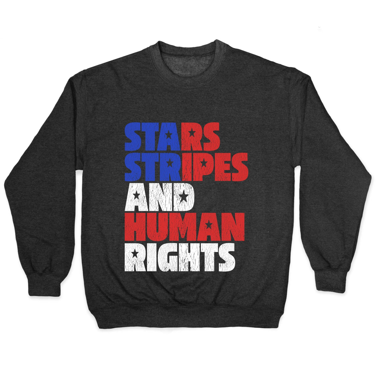 Starts Stripes Human Rights July 4th Crewneck Unisex