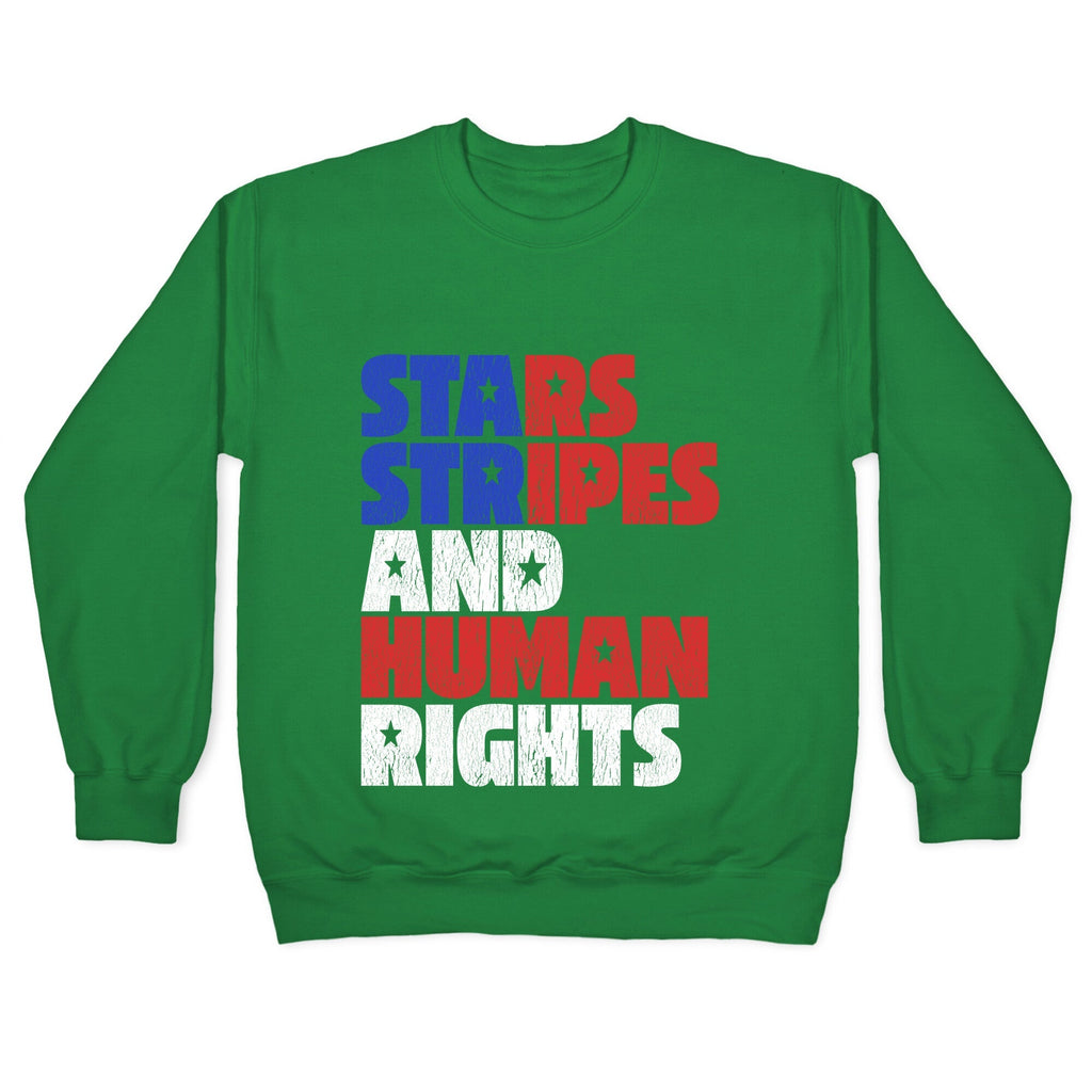 Starts Stripes Human Rights July 4th Crewneck Unisex