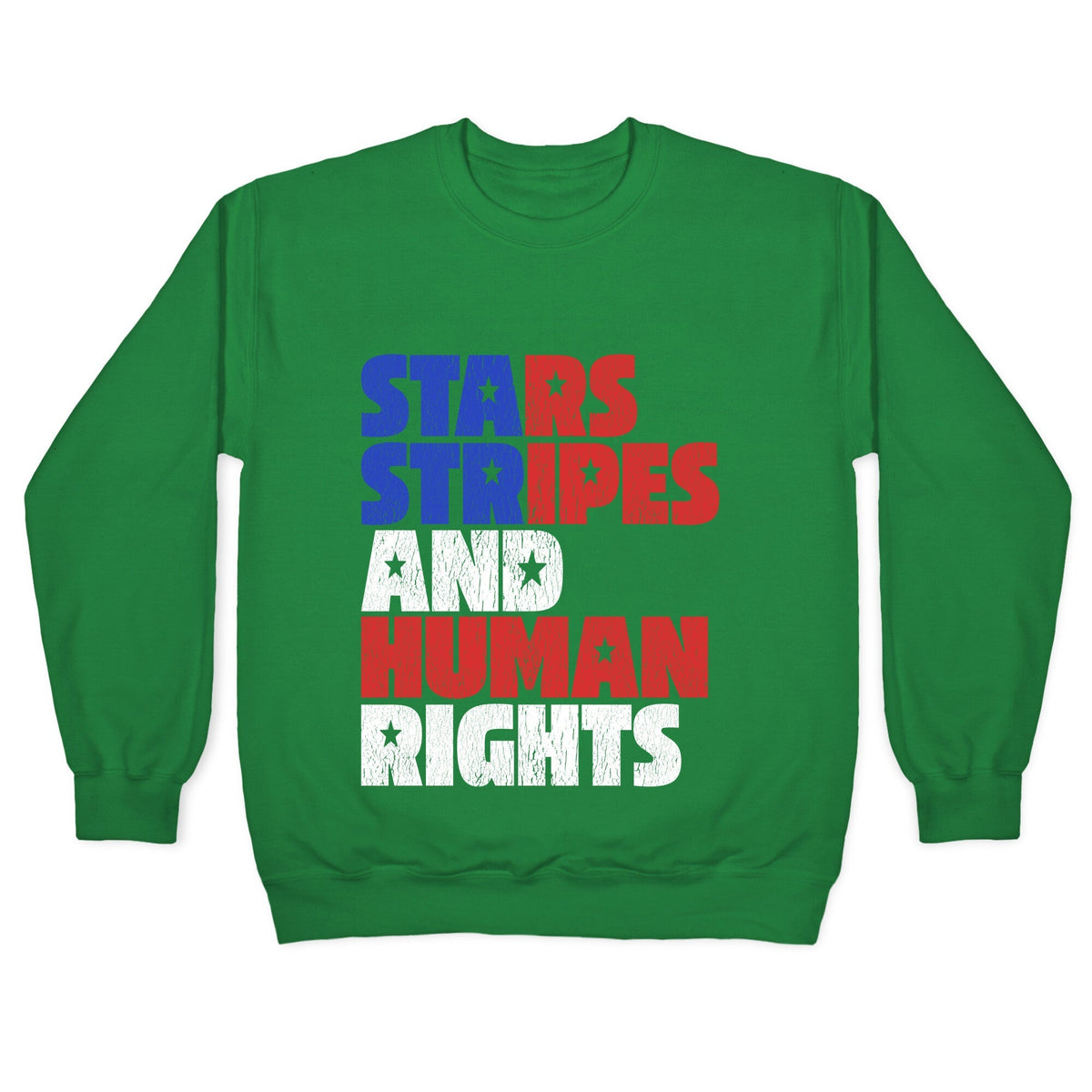 Starts Stripes Human Rights July 4th Crewneck Unisex