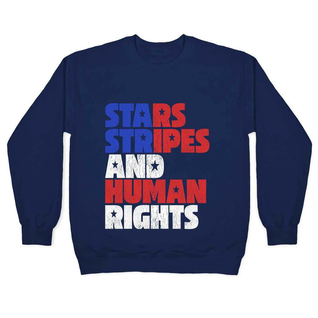 Starts Stripes Human Rights July 4th Crewneck Unisex