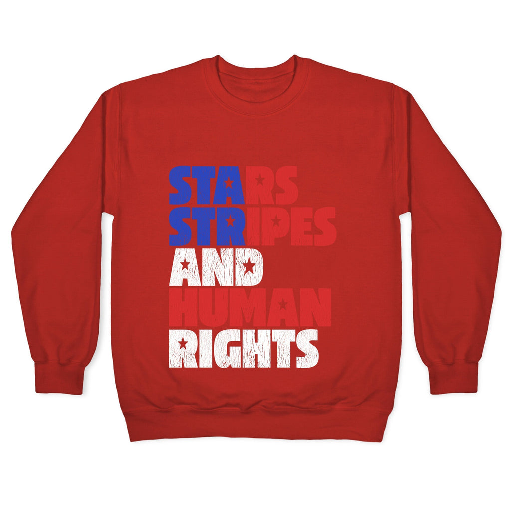 Starts Stripes Human Rights July 4th Crewneck Unisex